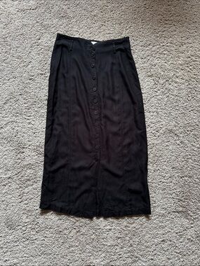 Urban Outfitters Black Button-Front Midi Skirt